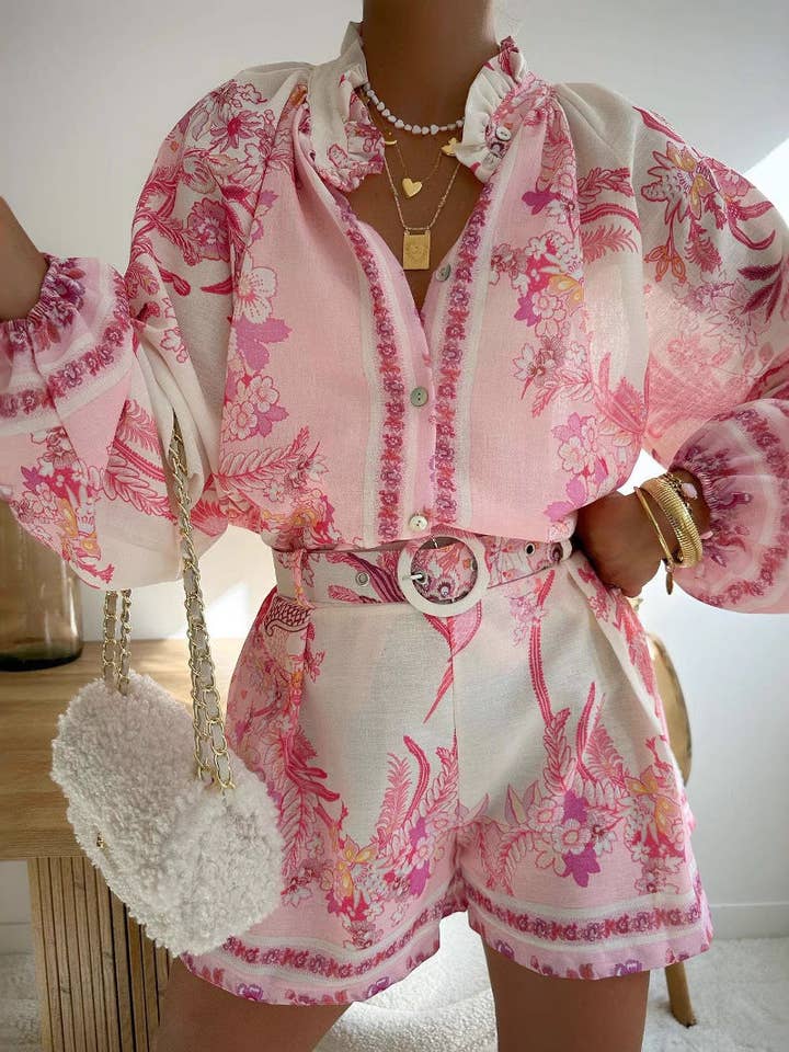 Marayn – wholesale Top & short set (NOT loungewear) – Women’s – 2025 NEW Chic Global Style Linen Sets Shorts Shirts4