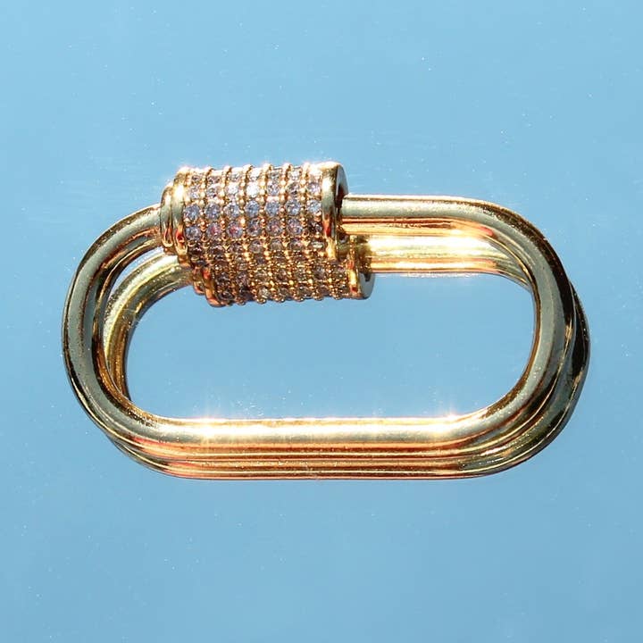 Large Gold Carabiner Clasp for wholesale by Beaded by Meg