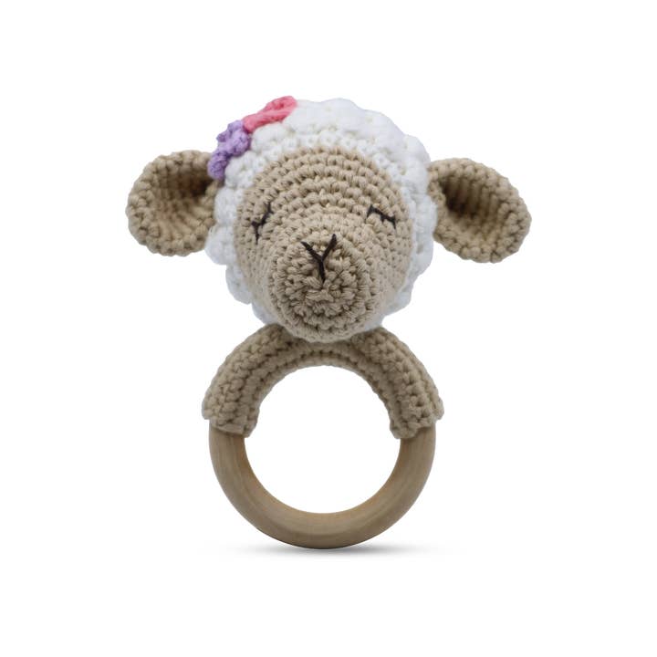 Lamb - Ring Rattle for wholesale by Snuggle Buddies