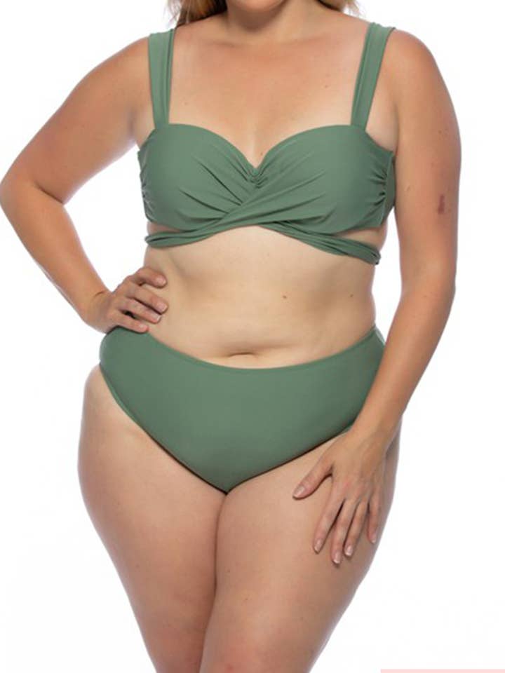 Plus Solid Bikini Set voor wholesale door Vanilla Monkey