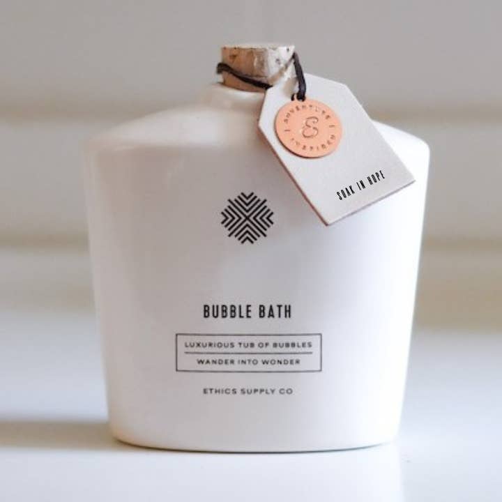 Soak in Hope Ceramic Bubble Bath for wholesale by Ethics Supply Co.