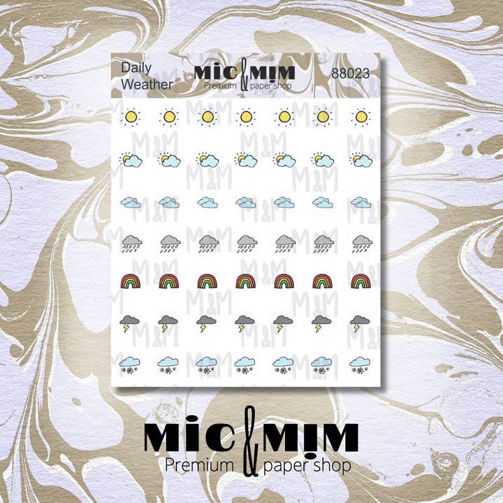 Météo quotidienne - Petite feuille d'autocollants pour la vente par MIC & MIM Premium Paper Shop