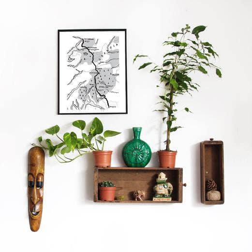 West Highland Way Map Illustration Print for wholesale by LAW Illustrates