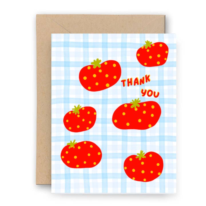 Dotty Tomato Thank you - Greeting Card for wholesale by Little Tomato