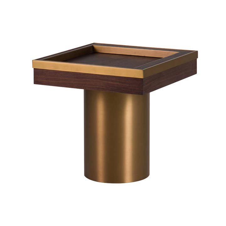 Mesa Auxiliar MDF e Aço Inox Noblesse 50x50x50 cm por atacado de Ethan Chloe - GARPE GROUP - GARCIA PÉREZ Y CÍA S.L.