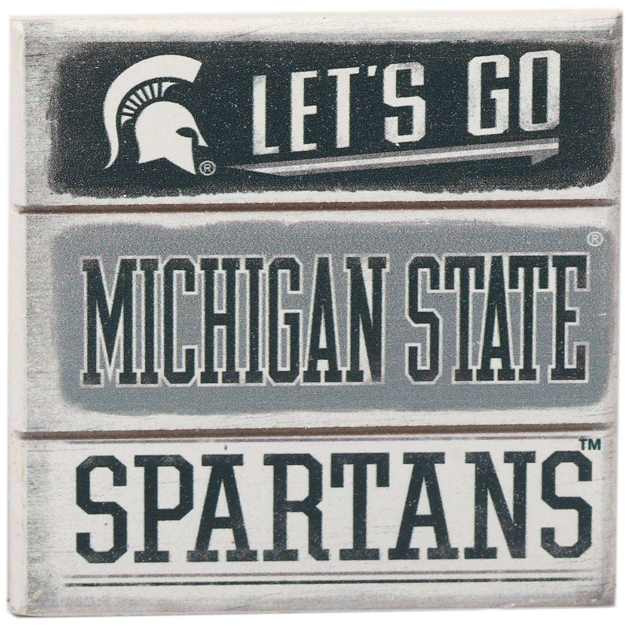 Open Road Brands, LLC - Vente Aimants - Magnet en bois planché de l'Université d'État du Michigan0