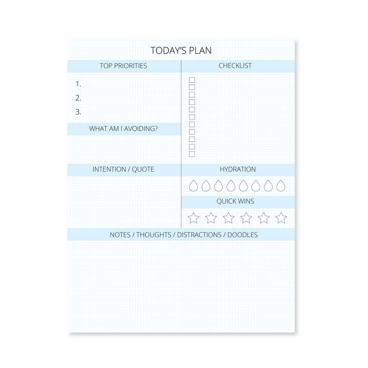 Daily Task Pad - 50 Sheet Notepad - ADHD Friendly for wholesale by Public School Paper Co.