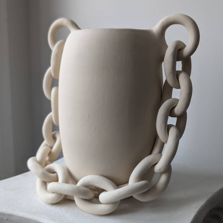 Terroso studios - Wholesale Vase - Handmade pottery vase , white ceramic pot