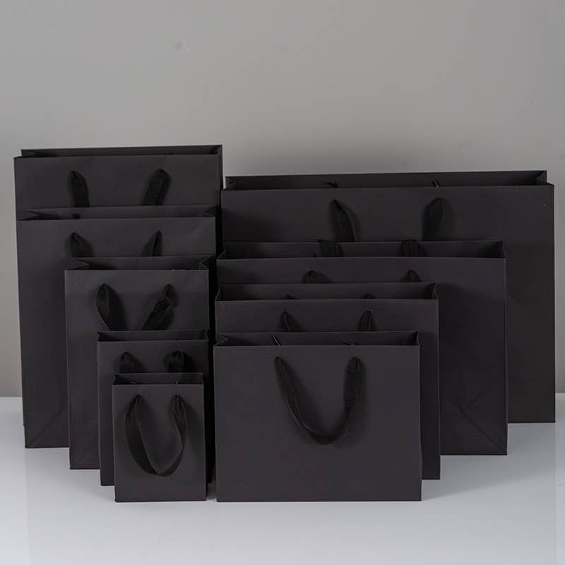 ByHome - Wholesale Gift Bag - All Black Cotton Handle Paper Gift Bag w/ free tissue1