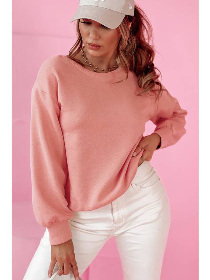 Amaryllis Apparel - Wholesale Sweatshirt - Women's - Back Bowknot Sweatshirt1