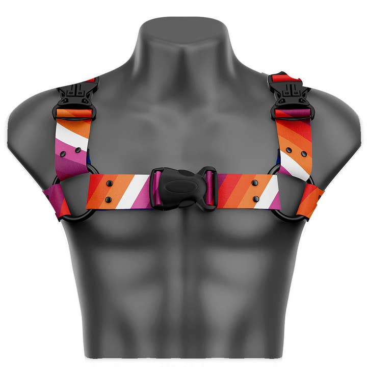 Pride Lesbian Bulldog Handmade Fashion Vegan Unisex Harness for wholesale by Daftboy