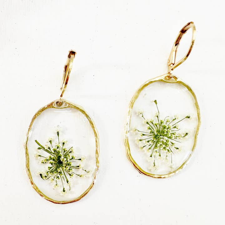 Queen Anne's Lace Earrings for wholesale by FloreOrganicBotanics