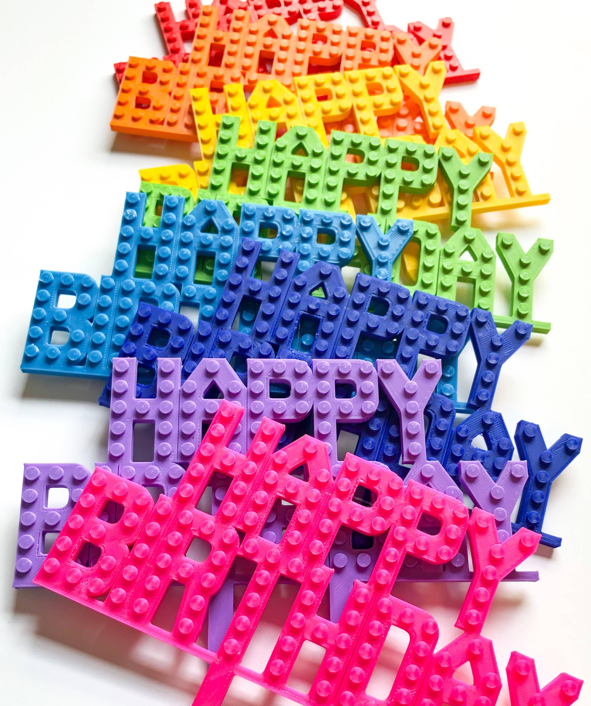 Made Happy Gifts - Wholesale Cake/Cupcake Topper - Happy Birthday Lego compatible Cake Topper7