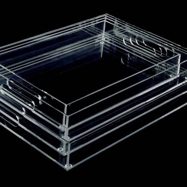 DesignStyles Home - Wholesale Serving tray - Simply Brilliant 4 Rectangular Serving Trays with Handles