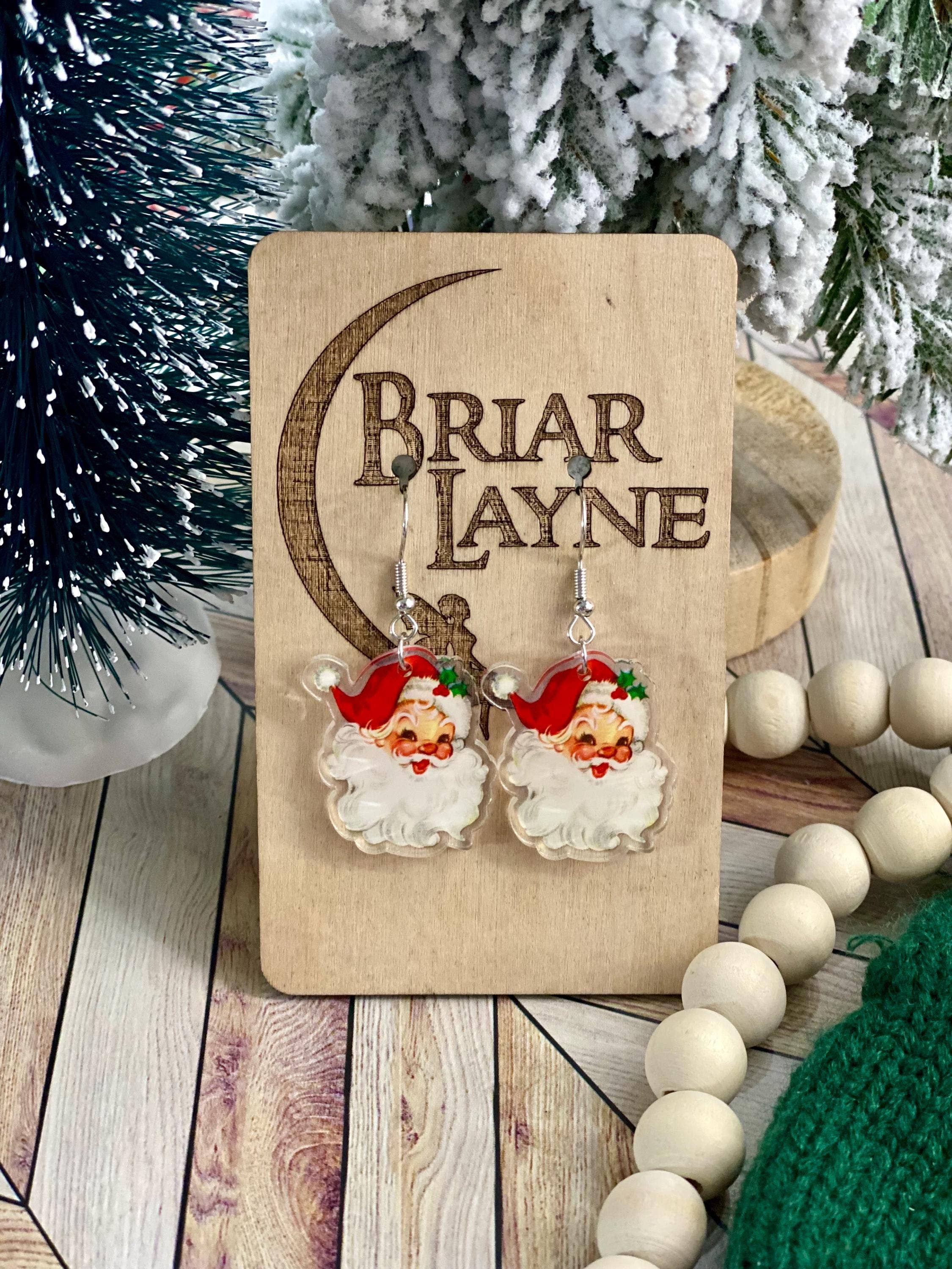 Briar layne - Wholesale Dangle Earrings - Vintage Santa Clause Christmas Holiday Earrings5