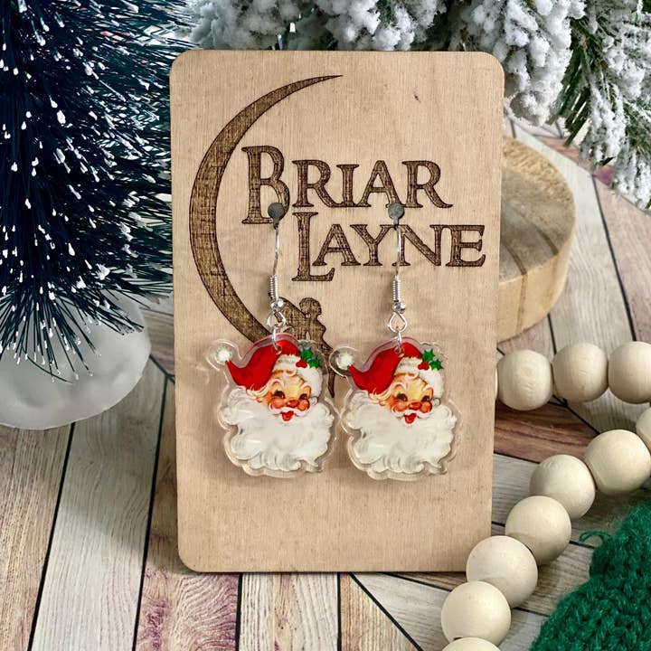 Briar layne - Wholesale Dangle Earrings - Vintage Santa Clause Christmas Holiday Earrings5