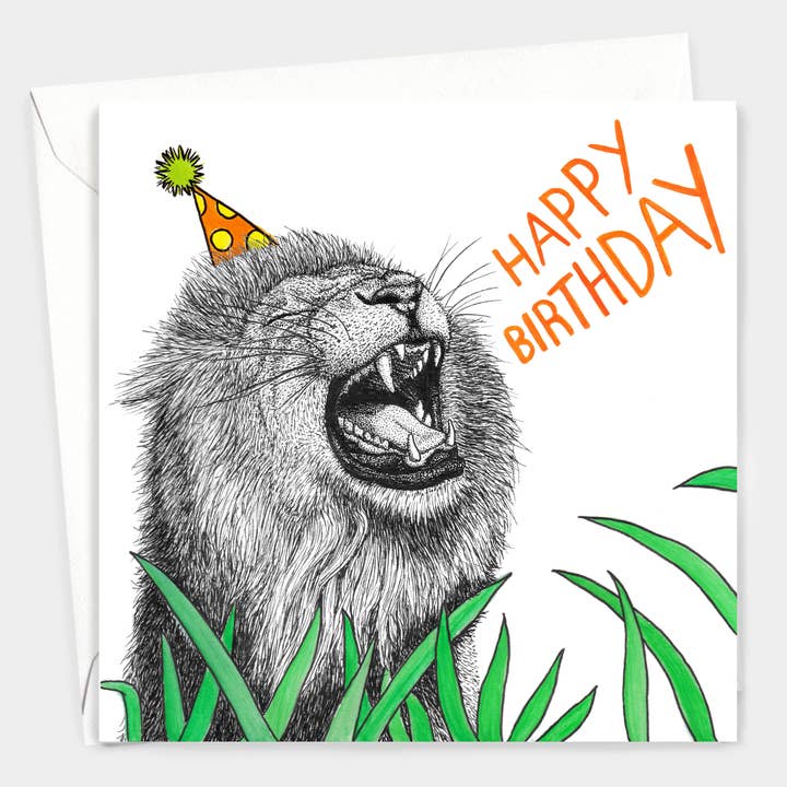 Wild Lines - Wholesale Birthday Card - Lion Cards // Lion Birthday Card, Eco-friendly Wildlife Card8