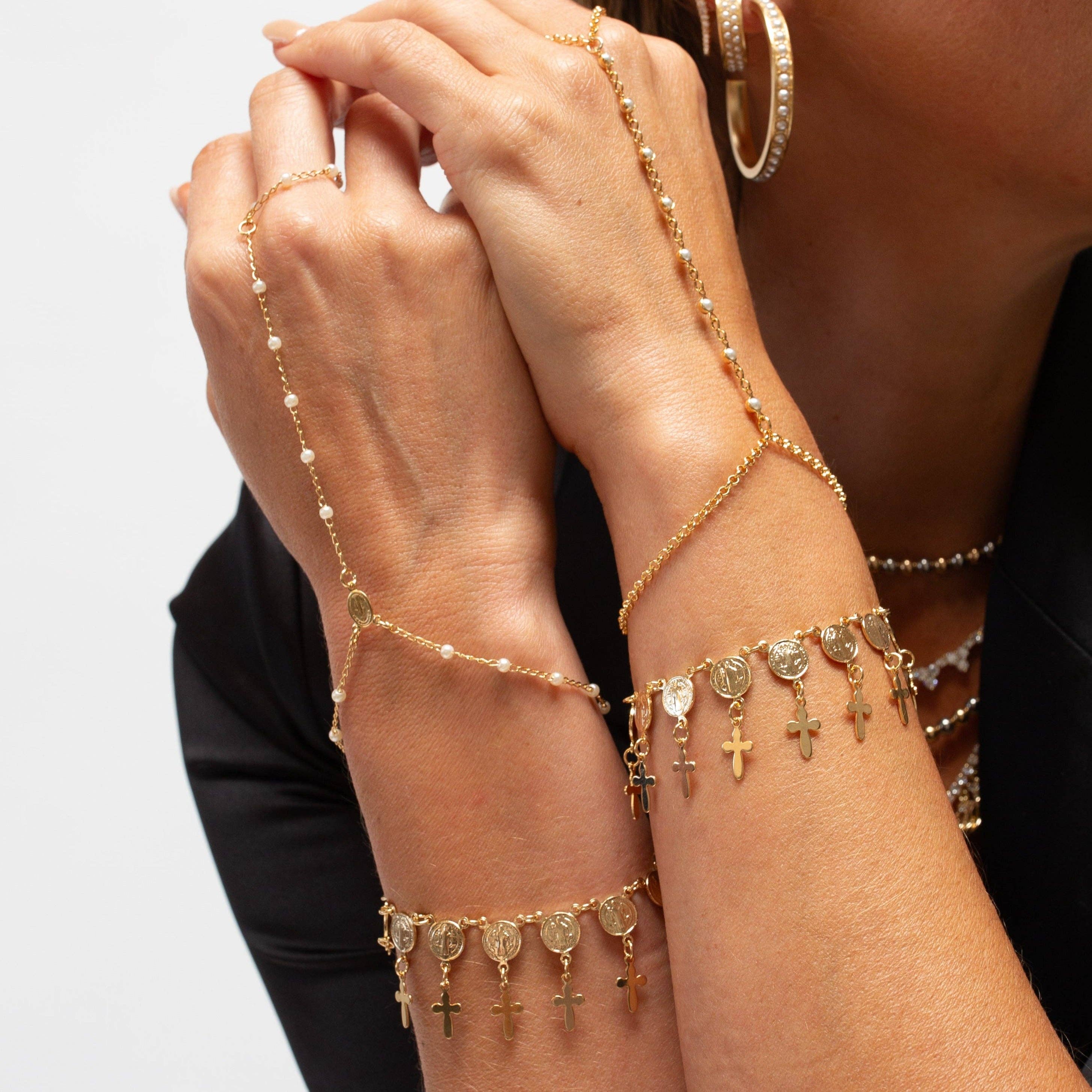 WHITE Rosary Hand Chain for wholesale on Faire1