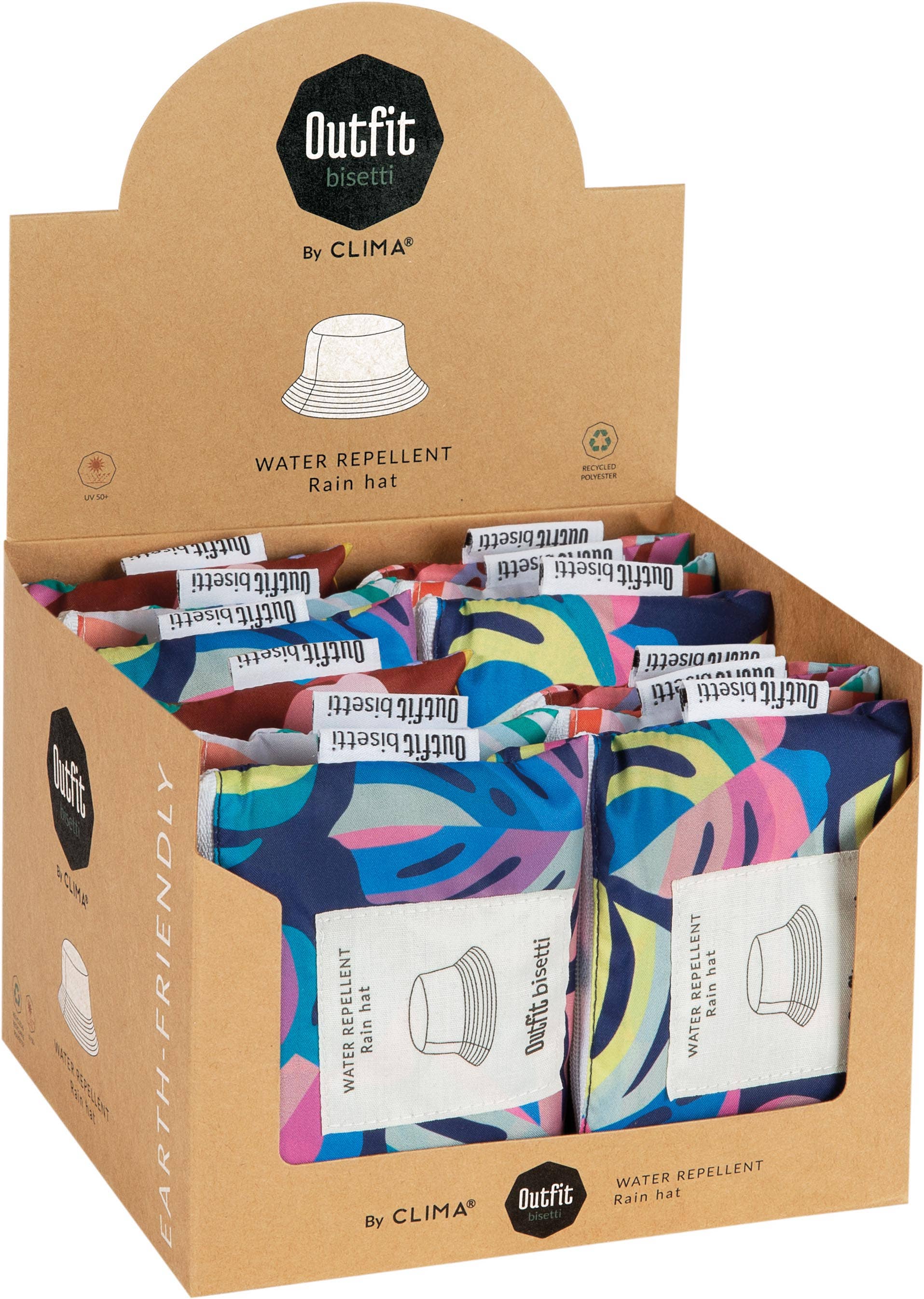 Clima Umbrellas - Wholesale Bucket Hat - Women's - Recycled waterproof TROPICAL foldable hat Clima Bisetti4