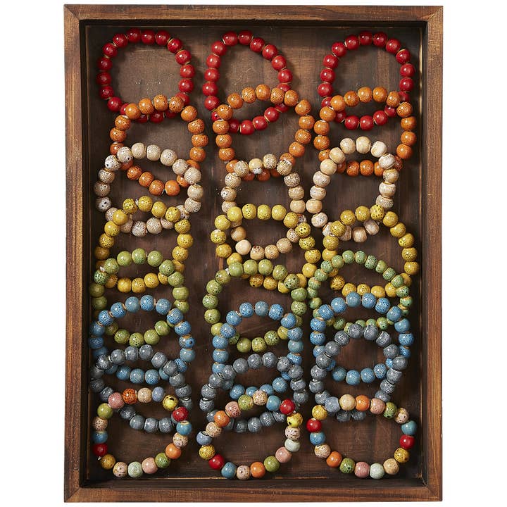 Hadley Wren - Wholesale Beaded Bracelet - Round Shape Clay Bead Bracelet - Assorted 24 Pack