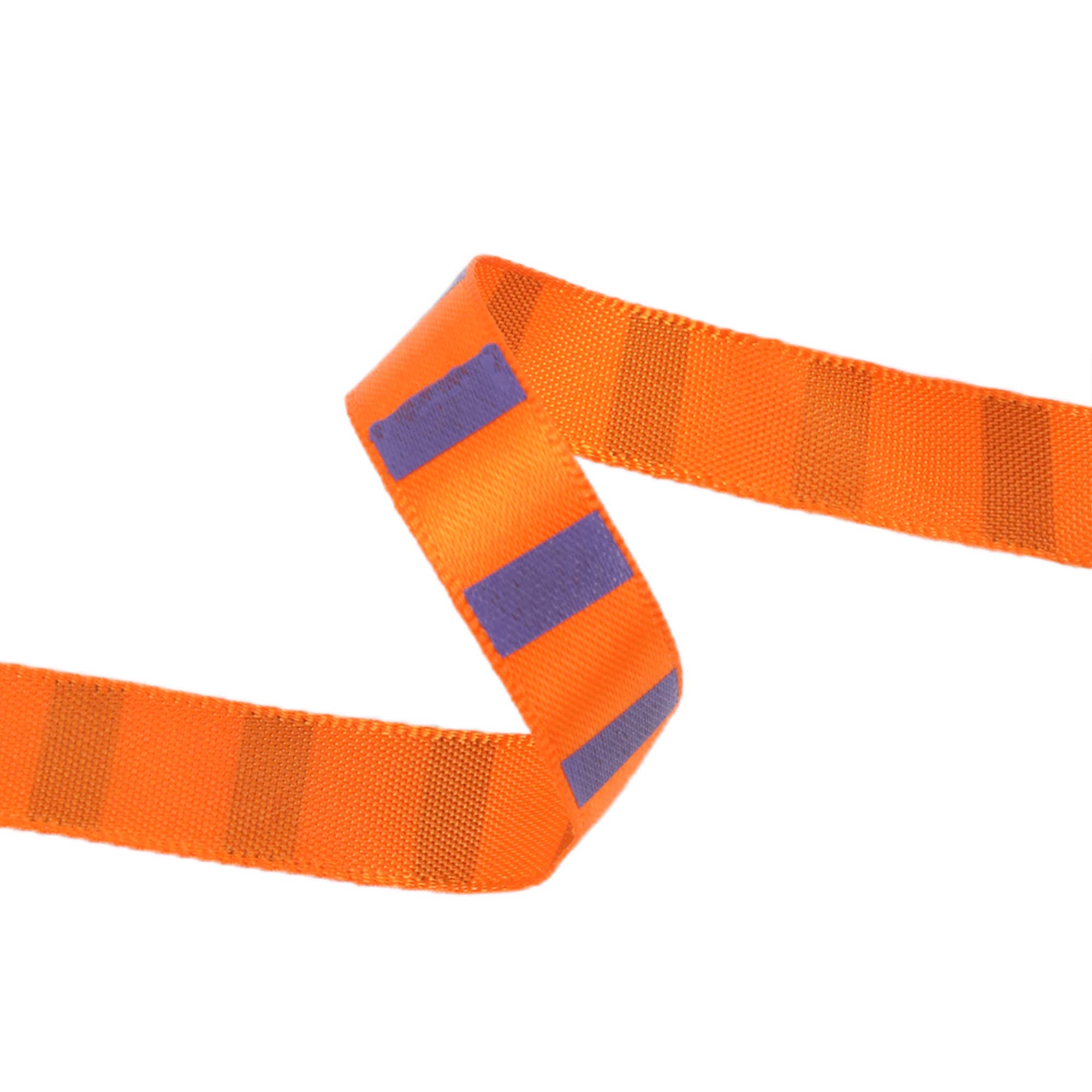 LA Ribbons Wholesale - Wholesale Ribbon - Gift Wrapping - 3/8" Single Face Printed Satin Ribbon | "Cross Stripe" Black/Orange | 20 Yard Roll2