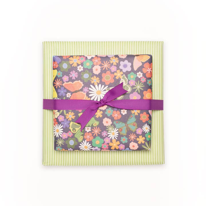 My Pretty Circus - Wholesale Flat Wrap - Easter wrapping paper butterflies on flower meadow9