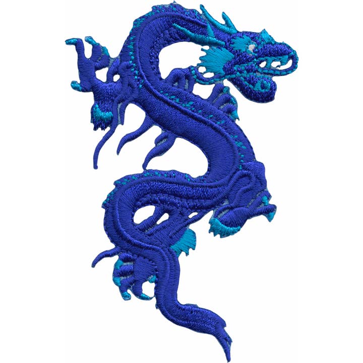 Patch - Royal Blue Asian Dragon - 4" - Fantasy for wholesale by Square Deal Recordings & Supplies