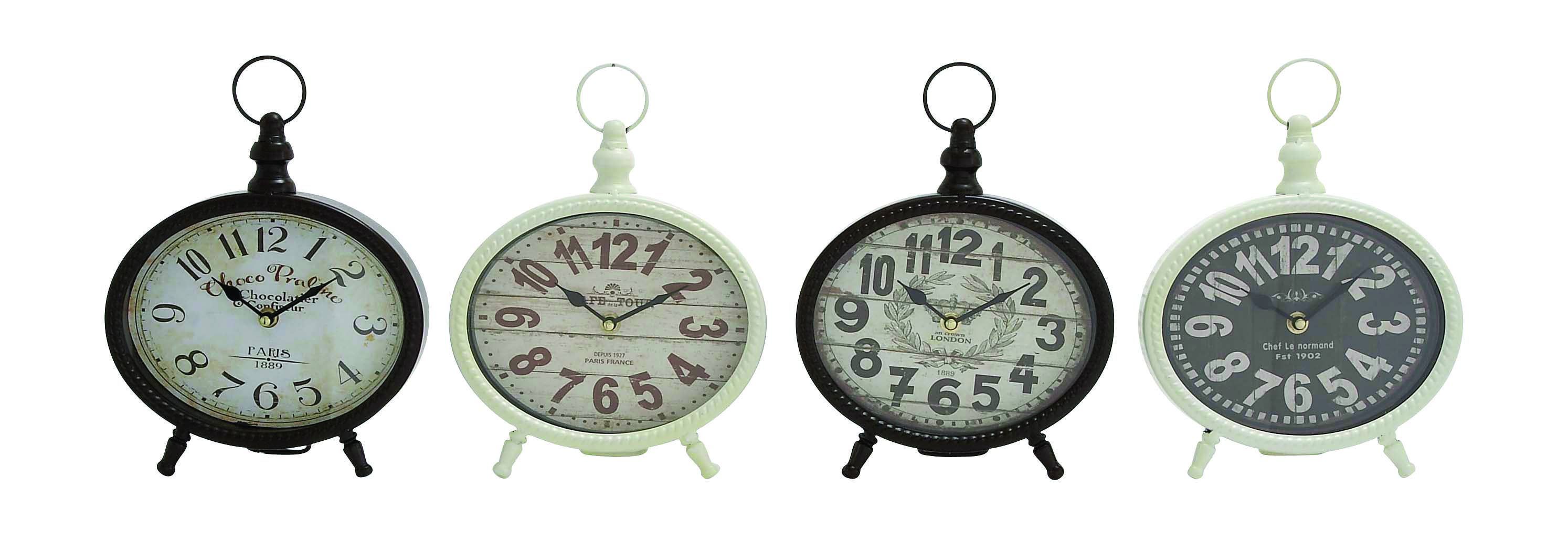 Deco Marché - Wholesale Wall Clock - Vintage Black Metal Clock Set