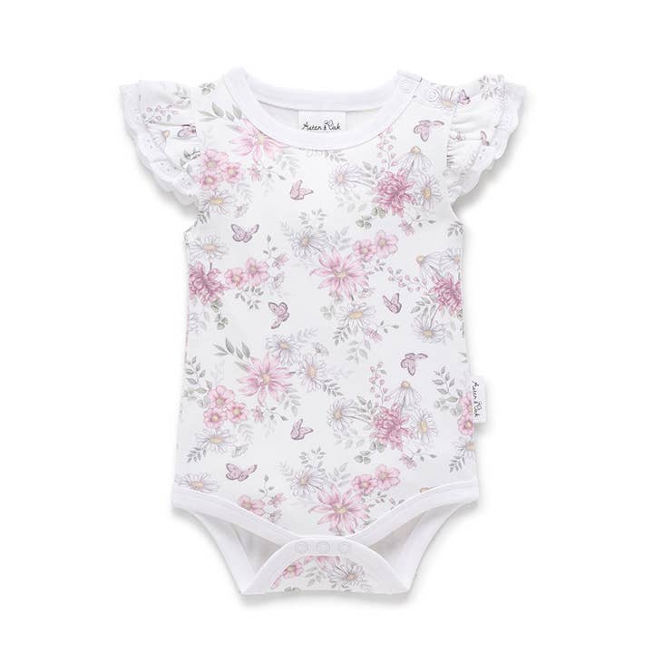 Grenouillère à motif floral Daisy pour la vente par Aster & Oak