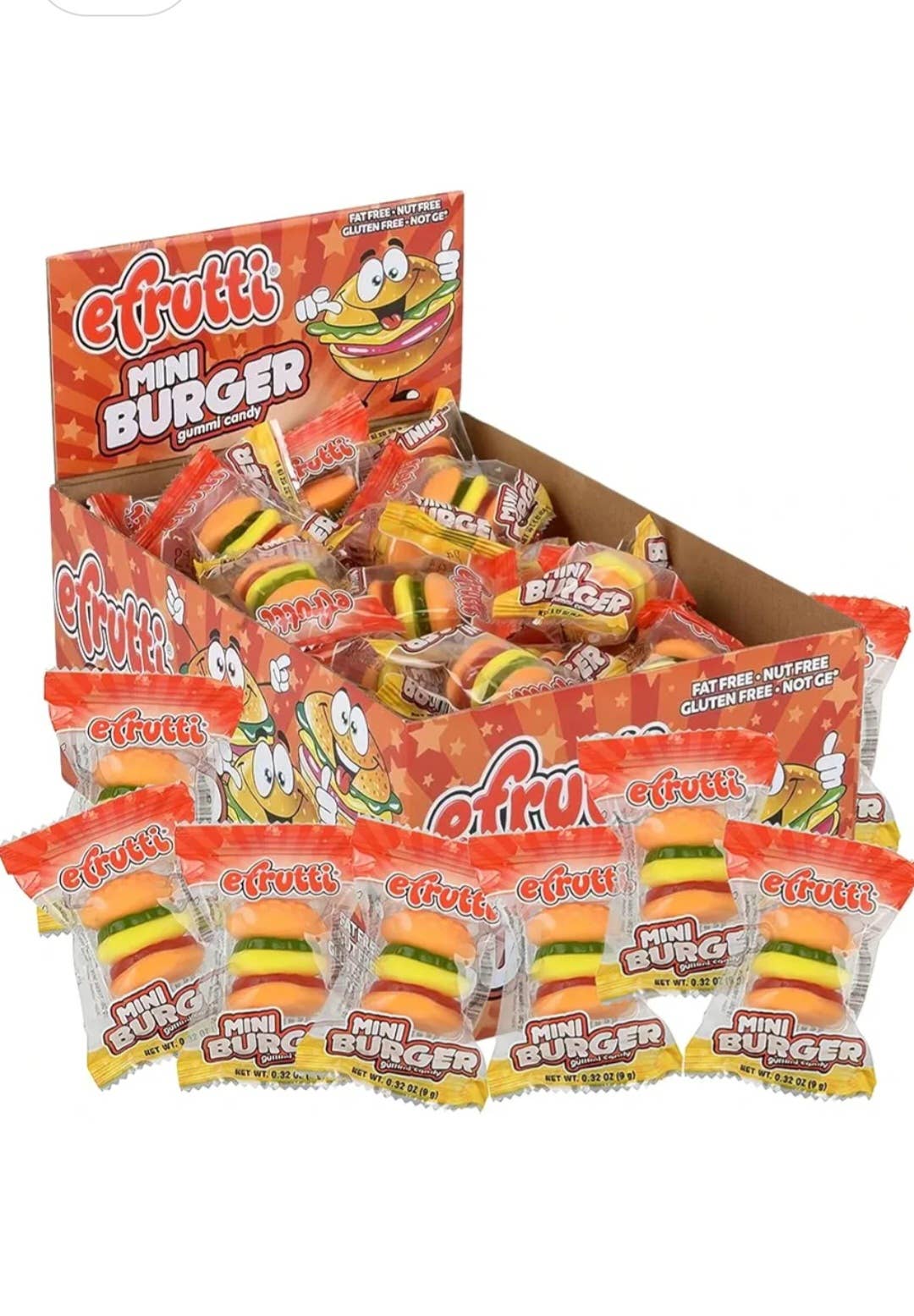 Majestic Wholesale - Wholesale Gummy - eFrutti Gummi Mini Burger – 60CT Box of Fun & Fruity Gummies