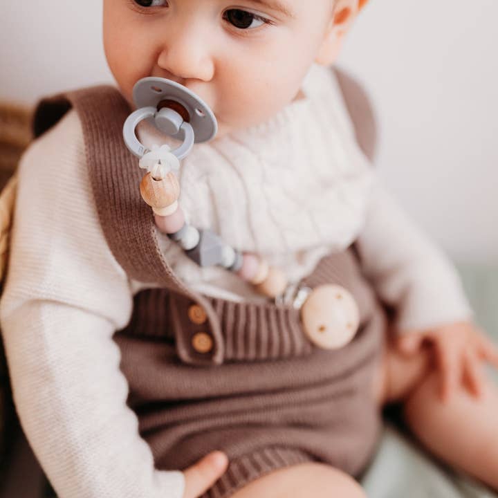 Kikadu - Wholesale Teether (Not Clip-On) - Baby - Pacifier Chain Silver Gray/ Pink2