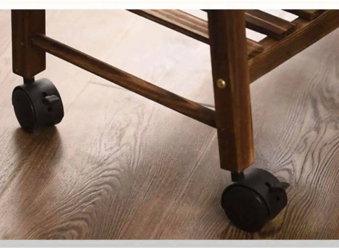 everythingbamboo - Vente Supports de plantes - Étagère porte-plante en pin massif avec barre suspendue, décor jardin intérieur et extérieur33