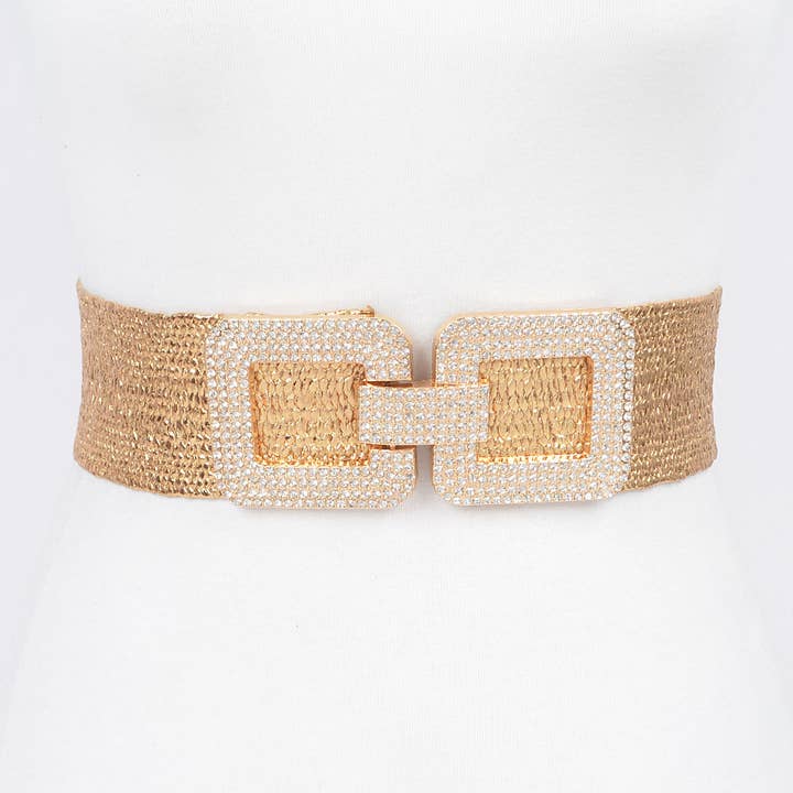 3AM BY H&D ACCESSORIES - Wholesale Belt - Women's - Rhinestone Elastic Belt0