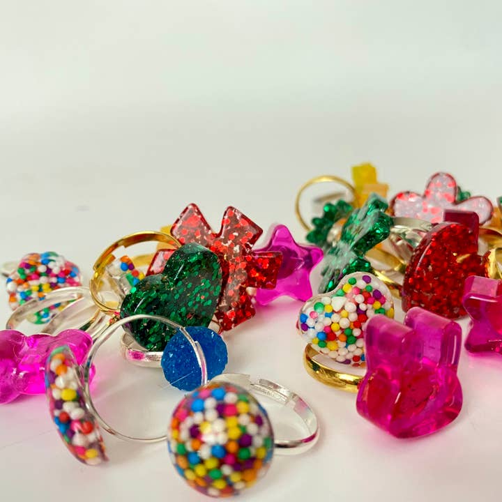 Resin Ring Assortment for wholesale by GRL PWR Jewelry
