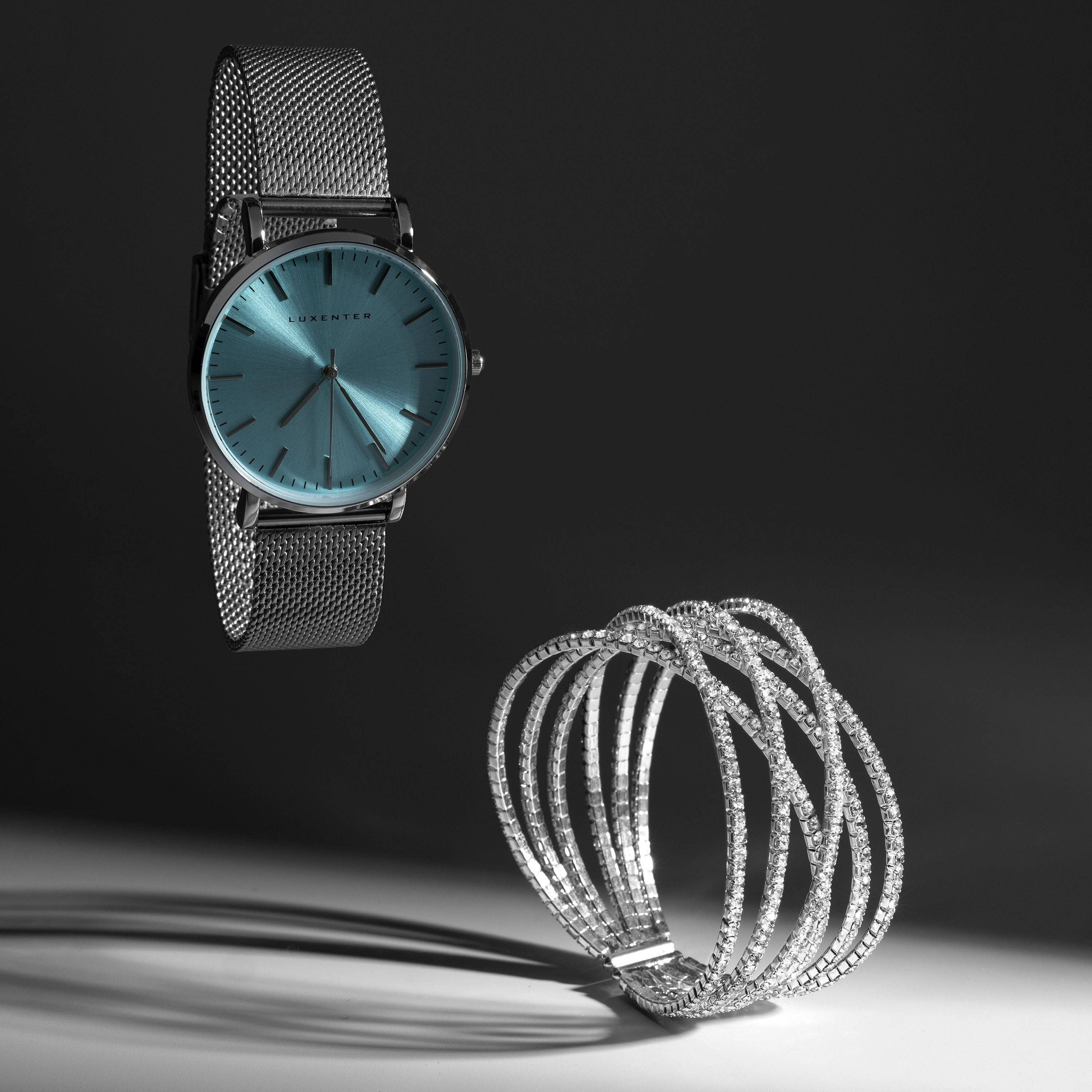 Luxenter - Vendita all'ingrosso Bracciale a polsino - Bracciale finito in rodio - Mobu4