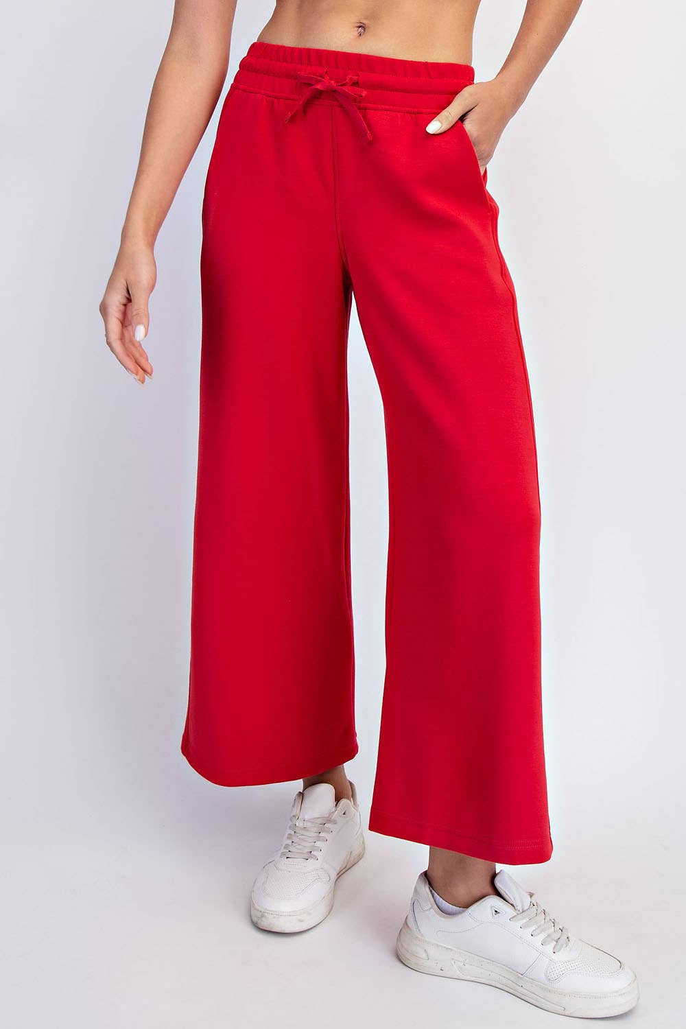 Peace Love Line - Wholesale Pants - Women's - PL9595 - MODAL SCUBA CROPPED WIDE PANT11