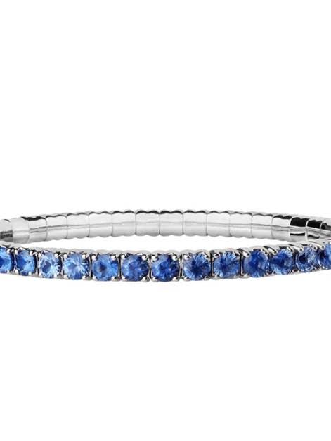 Flexibele blauwe CZ tennisarmband voor wholesale door ALEXIS DAOUD JEWELRY