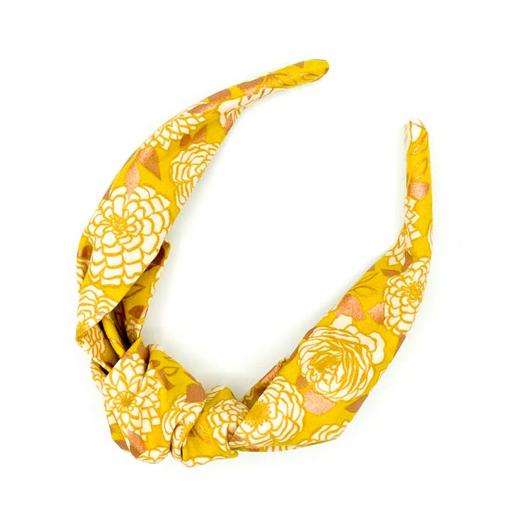 Wee Joys - Wholesale Fashion Headband - Women's - Top Knot Alice Band | Metallic Floral