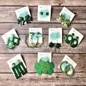 St. Patrick's Day Shamrock Beaded Earrings