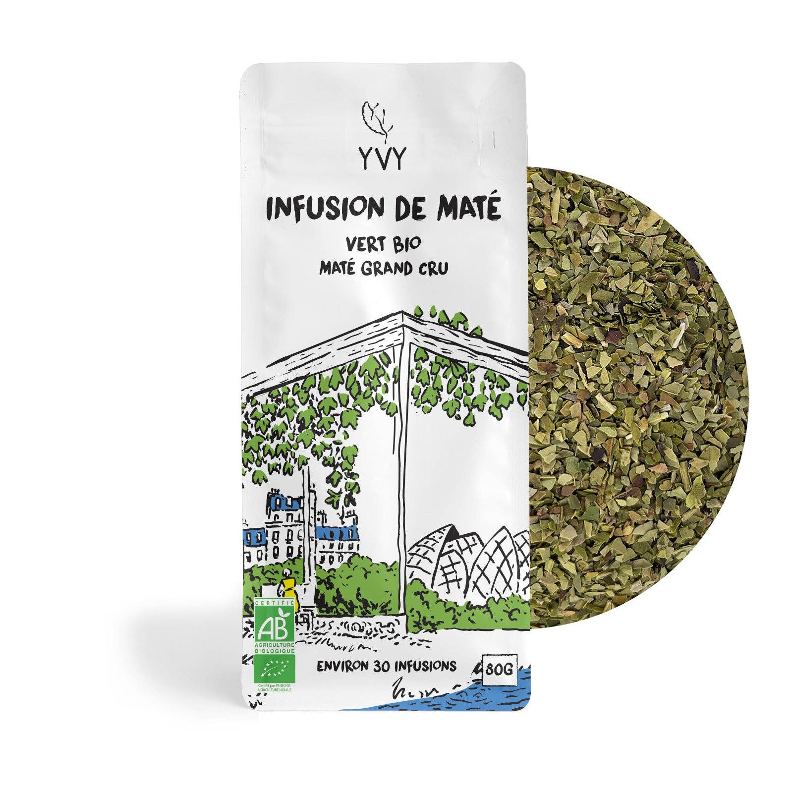YVY Mate - Wholesale Health/Detox Tea - Mate Tea - Mate Infusion - Green Organic Grand Cru 80g0