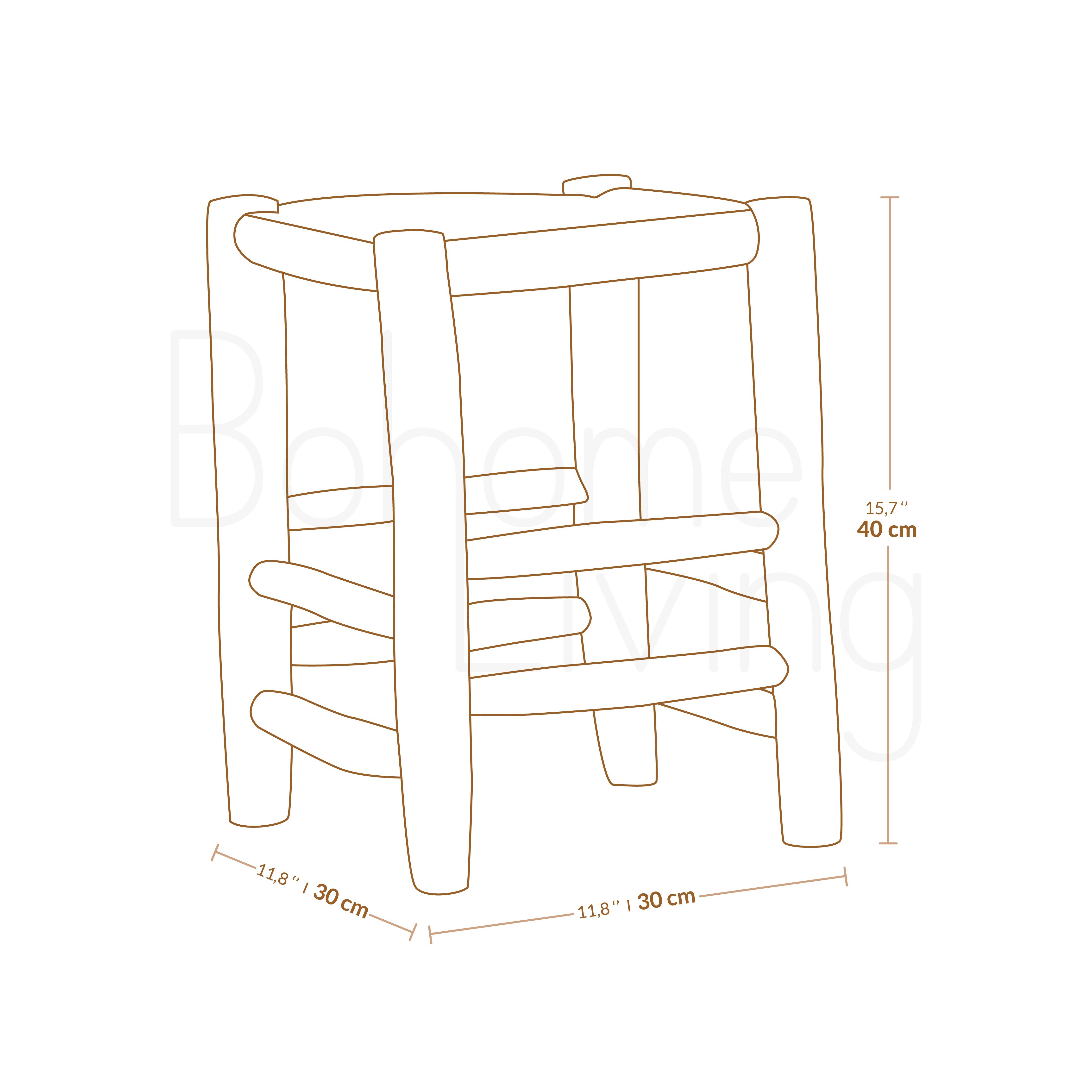 Bohome Living - Venta al por mayor Taburete - Taburete marroquí de madera4