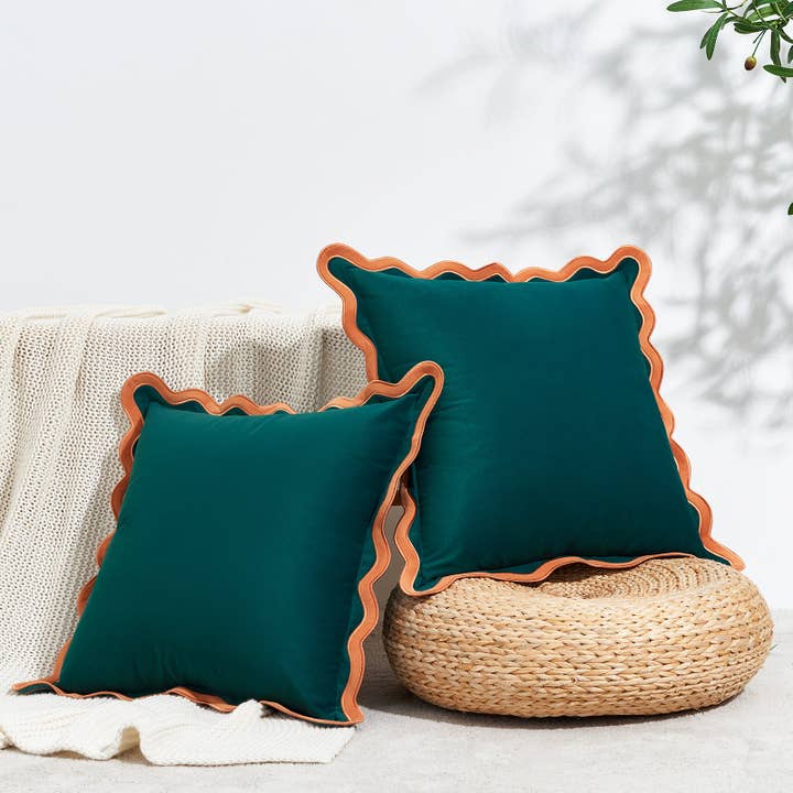 Monday Moose - Wholesale Throw/Decorative Pillow - Maleku Pillow Covers (2-Pack) - Coral/Dark Teal