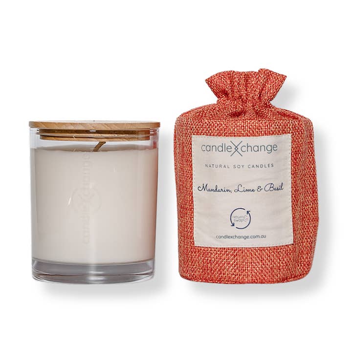 Mandarin, Lime & Basil 300g Soy Candle for wholesale by CandleXchange