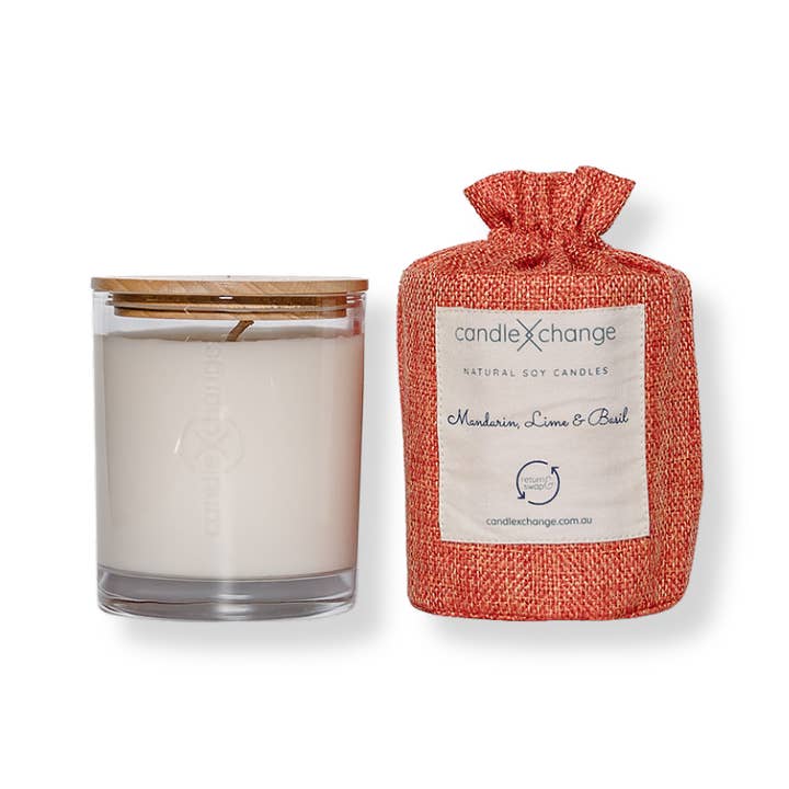 Mandarin, Lime & Basil 300g Soy Candle for wholesale by CandleXchange