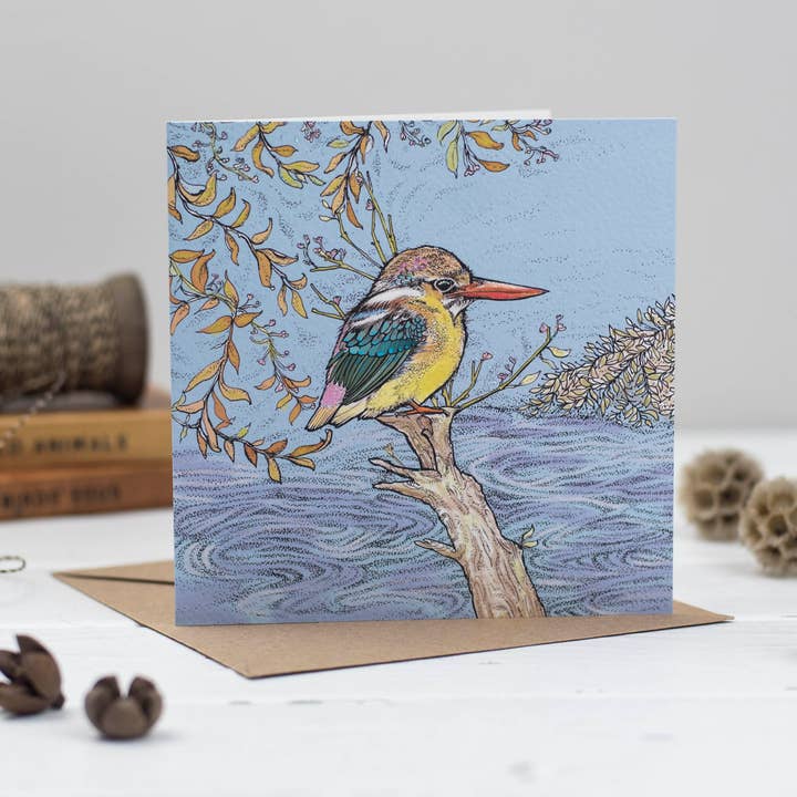 Dwarf Kingfisher Greeting Card for wholesale by Fay's Studio
