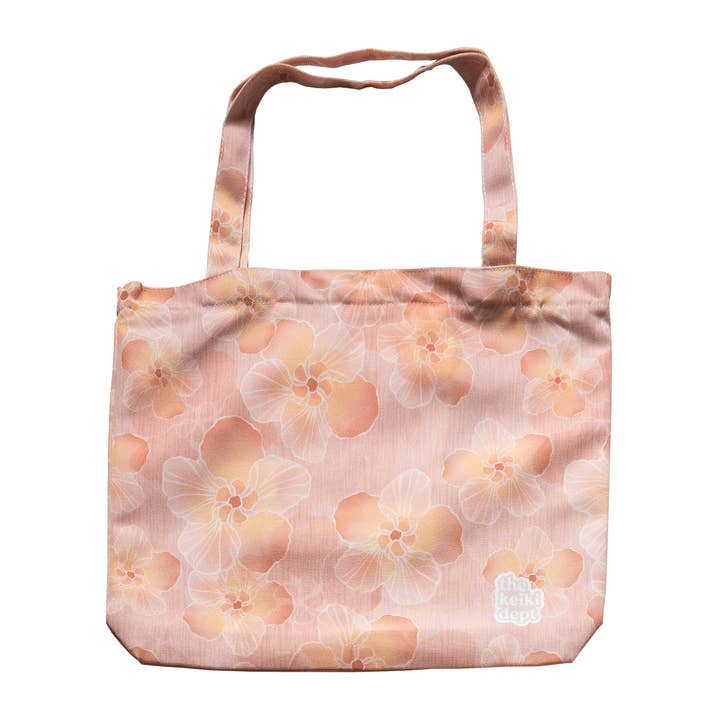 Hazy Hau Canvas Zipper Tote Bag for wholesale by The Keiki Dept