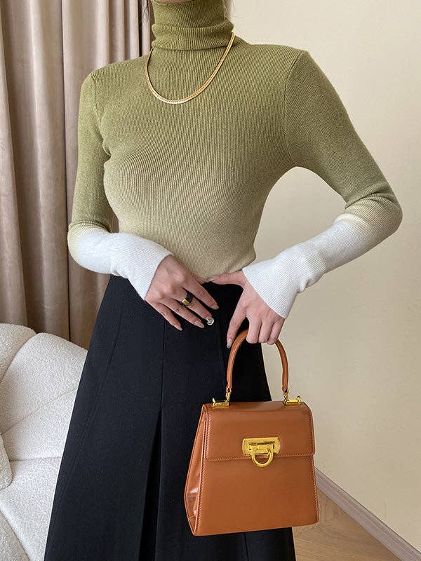 StyleGalX – Pulôver - Mulher por atacado – Blusas de suéter de manga comprida com gradiente skinny de gola alta23