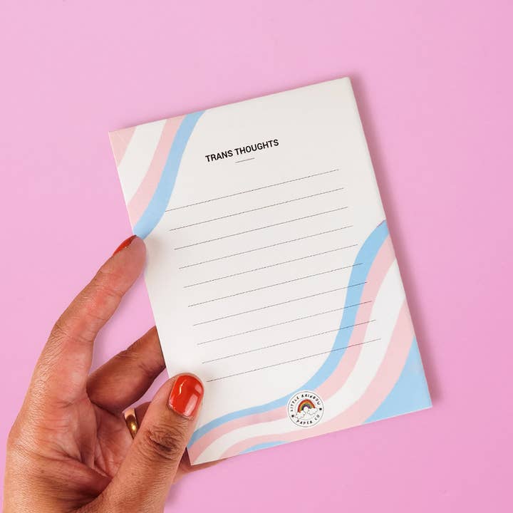 Trans Thoughts Notepad for wholesale by Little Rainbow Paper Co