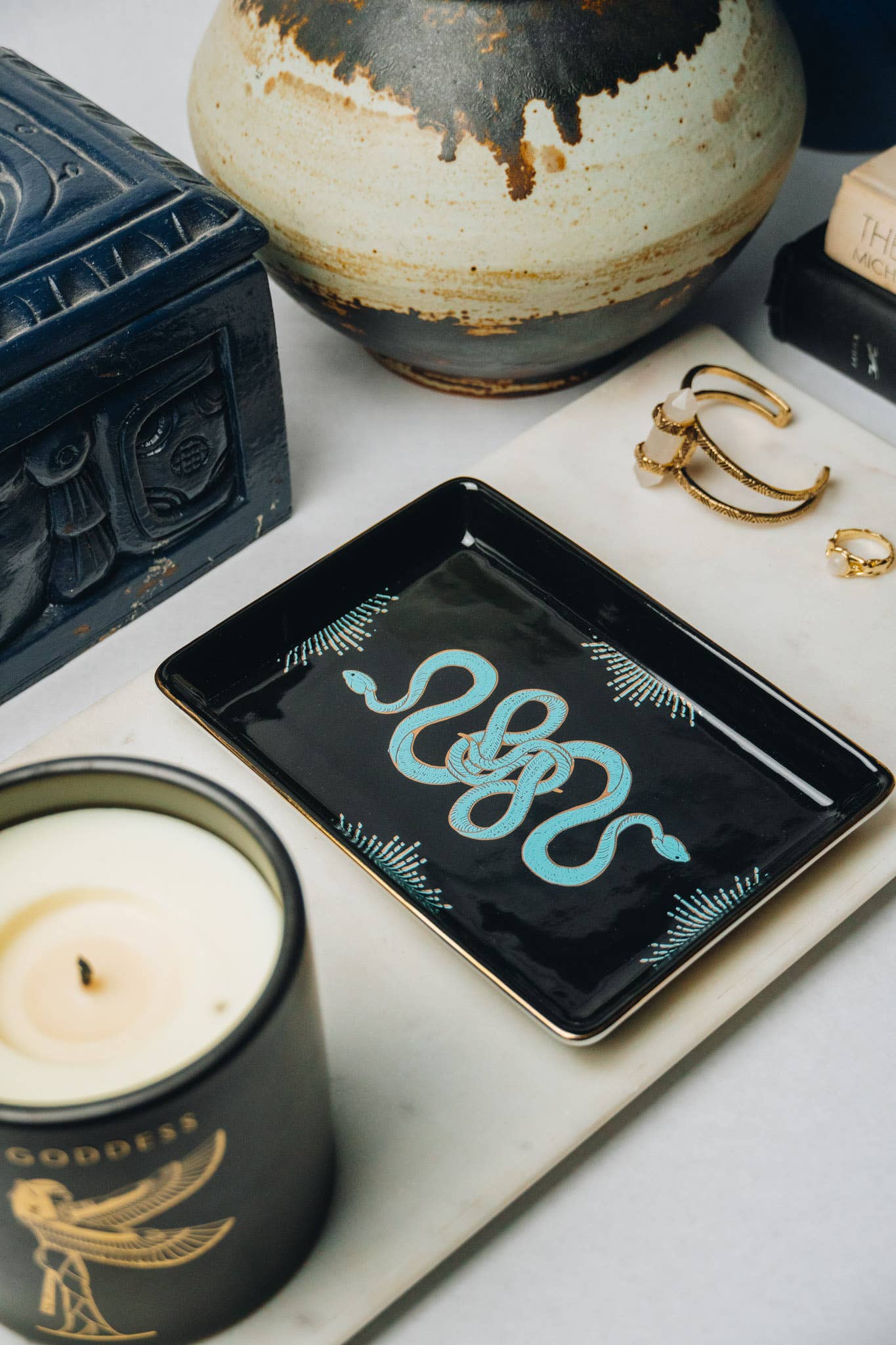 Spitfire Girl – wholesale Decorative tray – Golden Age Serpent Ceramic Tray1