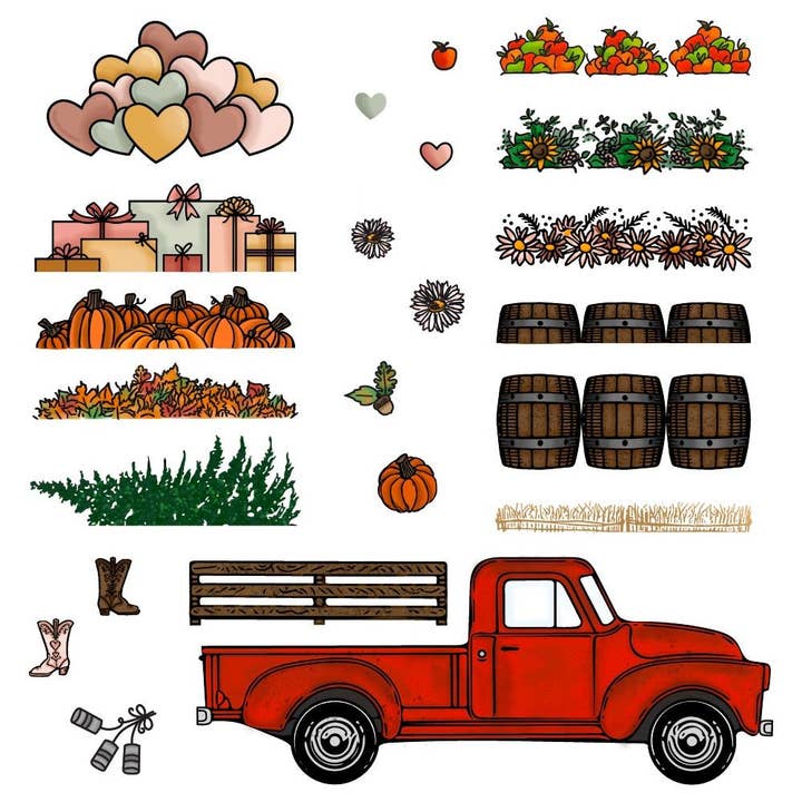 Little Pickup - 4x6 Photopolymer Stamp Set for wholesale by Honey Bee Stamps